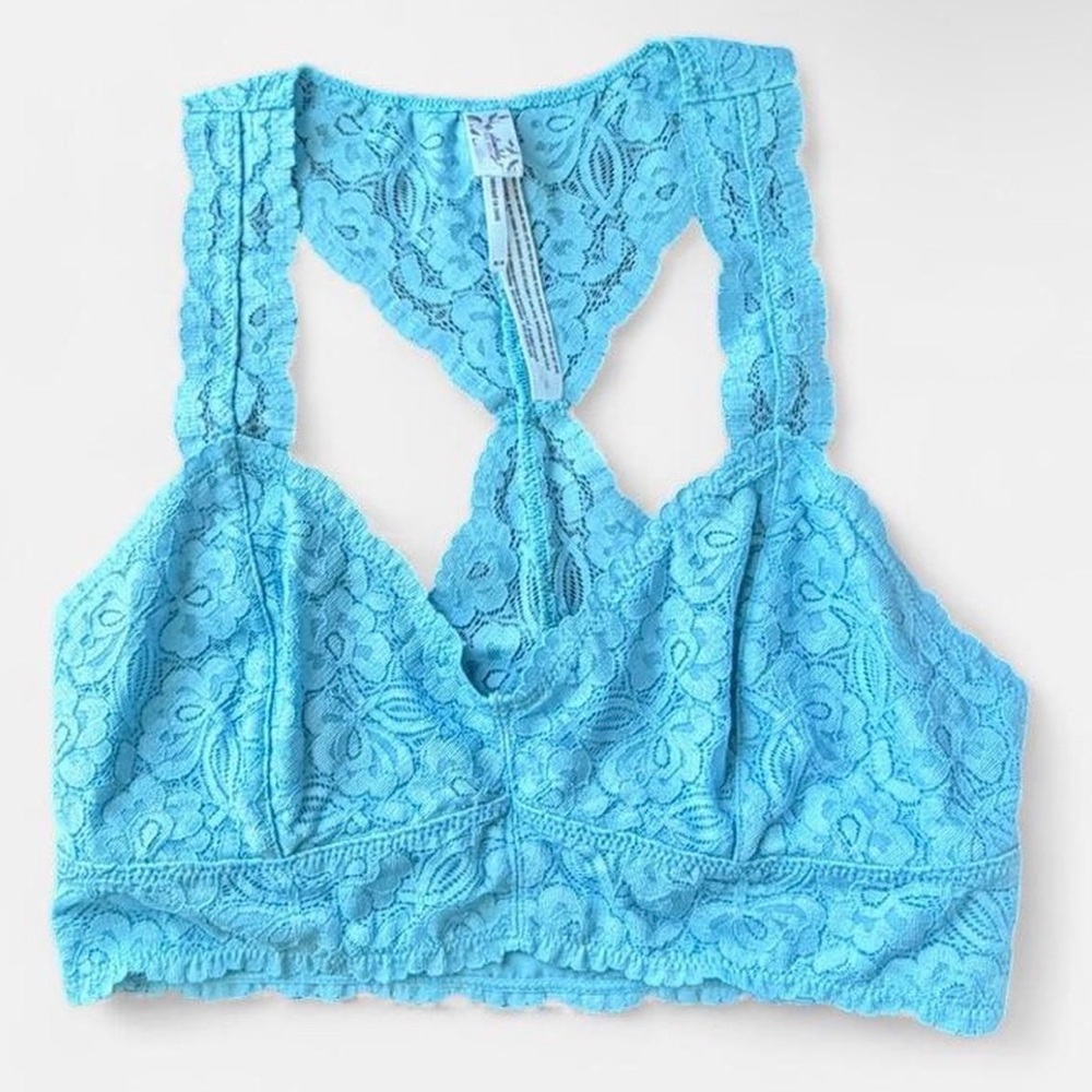 Free People Intimately Adella Lace Bralette – Blue – Size M